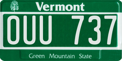 VT license plate OUU737