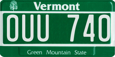 VT license plate OUU740