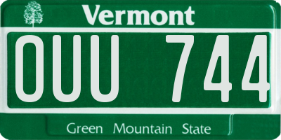 VT license plate OUU744