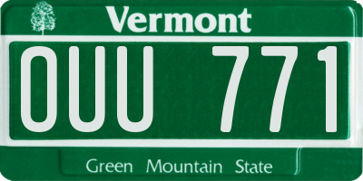 VT license plate OUU771