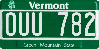 VT license plate OUU782