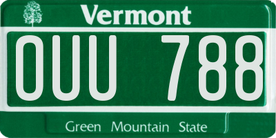 VT license plate OUU788