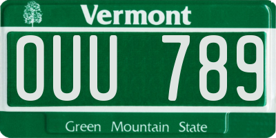 VT license plate OUU789