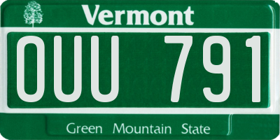 VT license plate OUU791