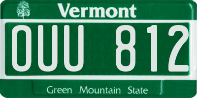 VT license plate OUU812