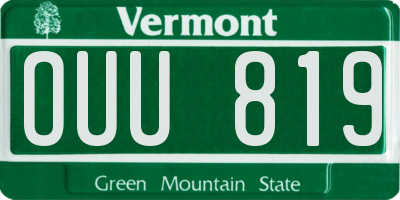 VT license plate OUU819