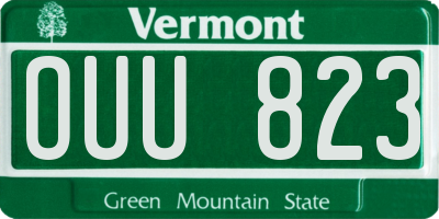 VT license plate OUU823