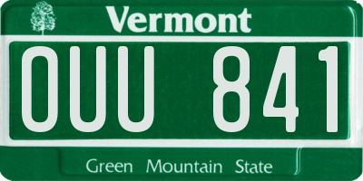 VT license plate OUU841