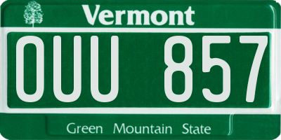 VT license plate OUU857