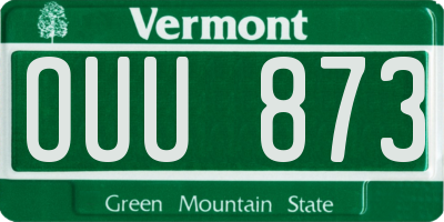 VT license plate OUU873
