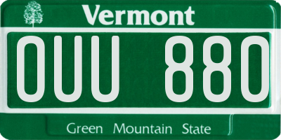 VT license plate OUU880