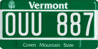 VT license plate OUU887