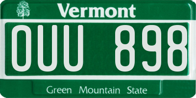 VT license plate OUU898
