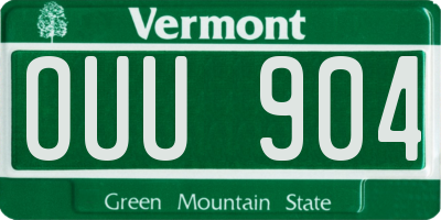 VT license plate OUU904