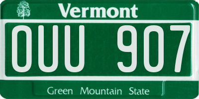 VT license plate OUU907