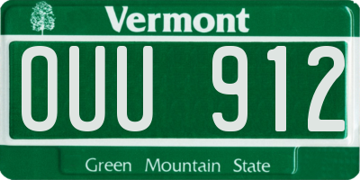 VT license plate OUU912