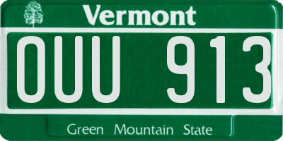 VT license plate OUU913