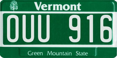 VT license plate OUU916