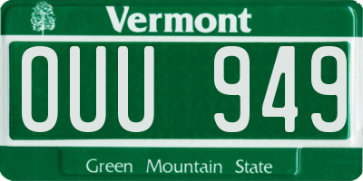 VT license plate OUU949