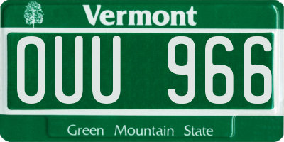 VT license plate OUU966
