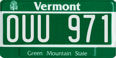 VT license plate OUU971