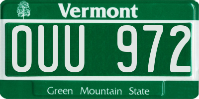 VT license plate OUU972