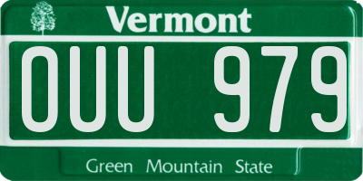 VT license plate OUU979
