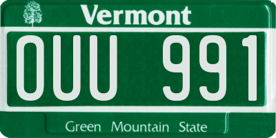 VT license plate OUU991
