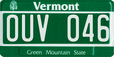 VT license plate OUV046