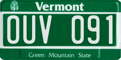 VT license plate OUV091