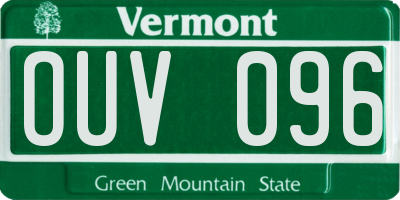 VT license plate OUV096