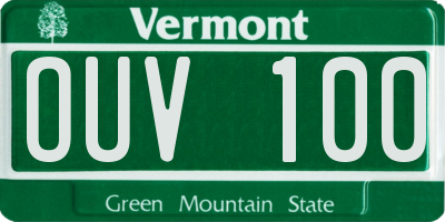 VT license plate OUV100