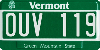 VT license plate OUV119
