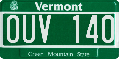 VT license plate OUV140