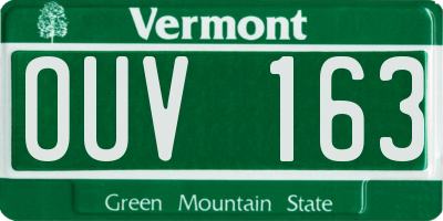 VT license plate OUV163