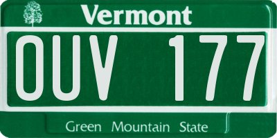 VT license plate OUV177