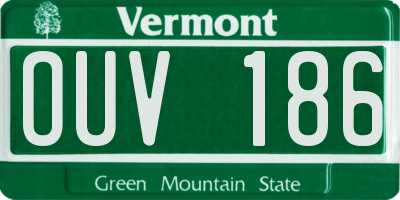 VT license plate OUV186
