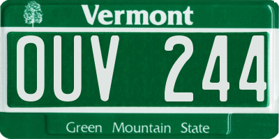 VT license plate OUV244