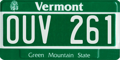 VT license plate OUV261