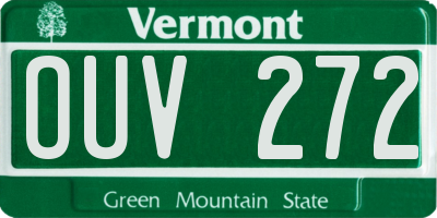 VT license plate OUV272