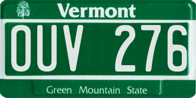 VT license plate OUV276