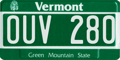 VT license plate OUV280