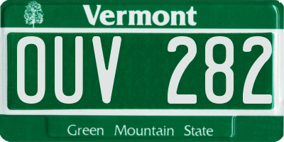 VT license plate OUV282