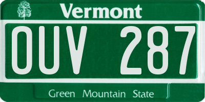 VT license plate OUV287