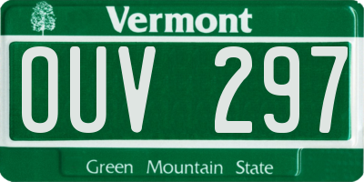 VT license plate OUV297