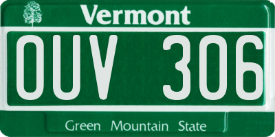 VT license plate OUV306