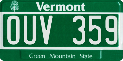 VT license plate OUV359
