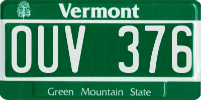 VT license plate OUV376