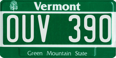 VT license plate OUV390