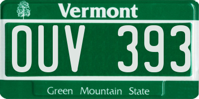 VT license plate OUV393
